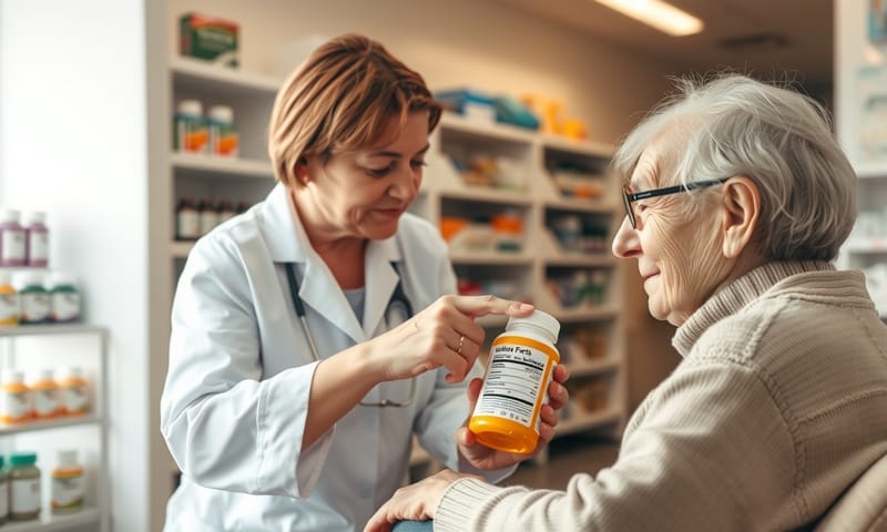 藥師向長者說明營養品標示