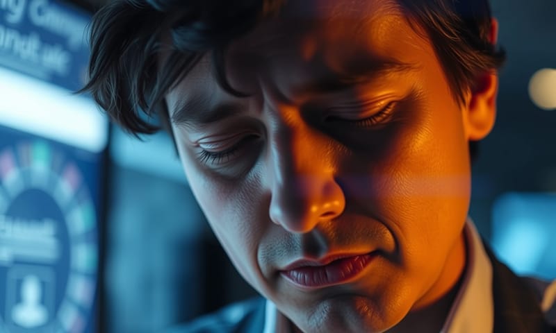 長時間使用數位裝置導致的視覺疲勞示意