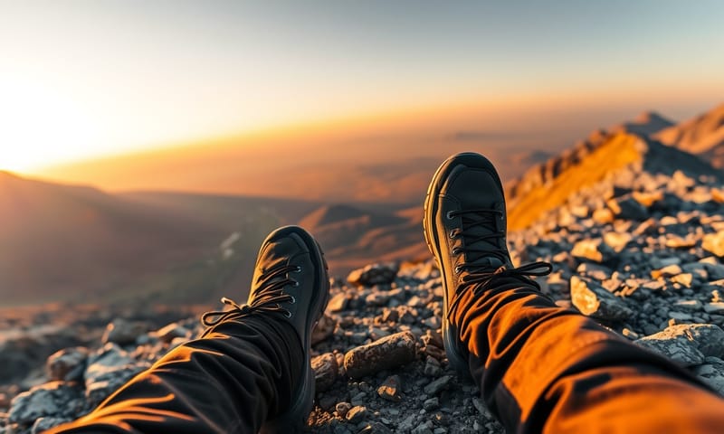 挑戰結束後，在山頂感受到的平靜與成就感