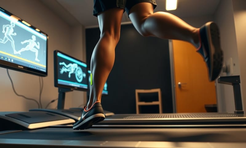 實驗室中的跑者步態分析過程