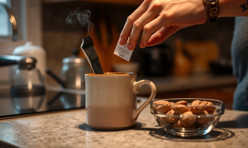 睡前準備一杯溫熱的洋甘菊茶與小點心