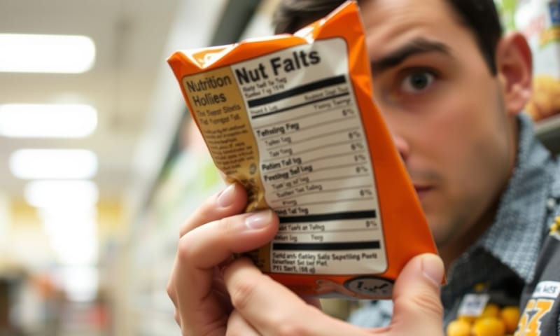 在超市仔細閱讀食品成分標示