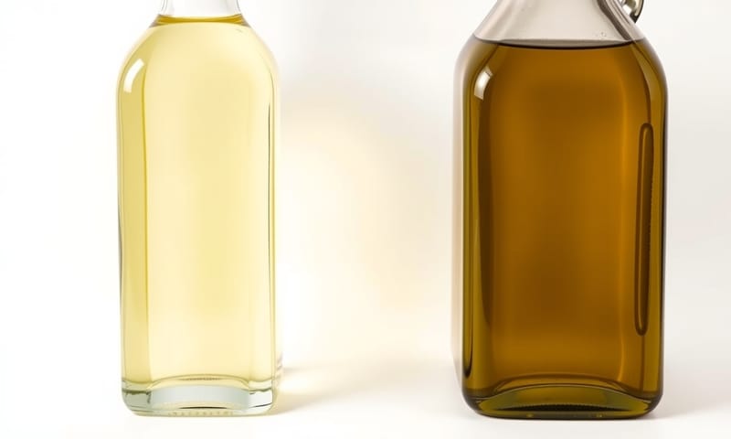 油的對比：精煉油 vs. 冷壓油的質感