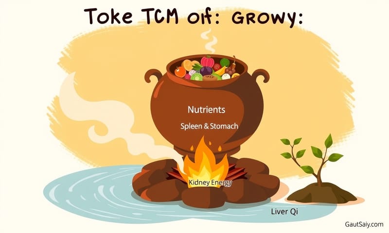 脾胃像鍋子，腎像爐火，肝像運輸帶，少了誰都不行。