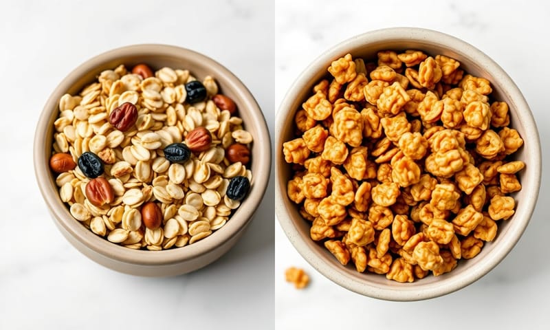 Muesli 和 Granola 的視覺對比