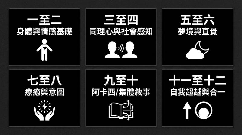 圖片 2（中段｜核心拆解）：12 股 DNA（玄學版）對應「身心功能」的翻譯圖