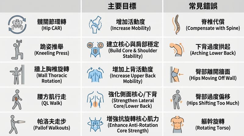 圖 5｜5 個動作對到 5 個目的：看一眼就知道你在幹嘛