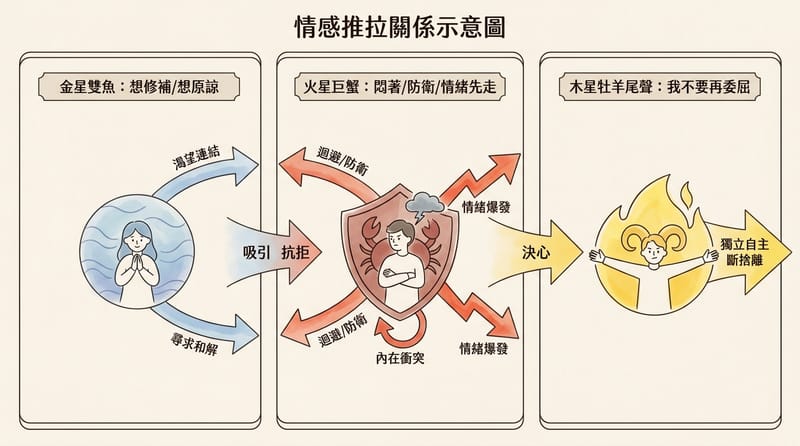 圖 3：同一件事從三個角度看，為什麼你會又想抱又想逃
