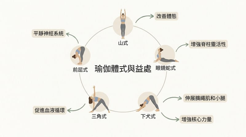 概念總覽：這 5 個體式在原文中的共同點