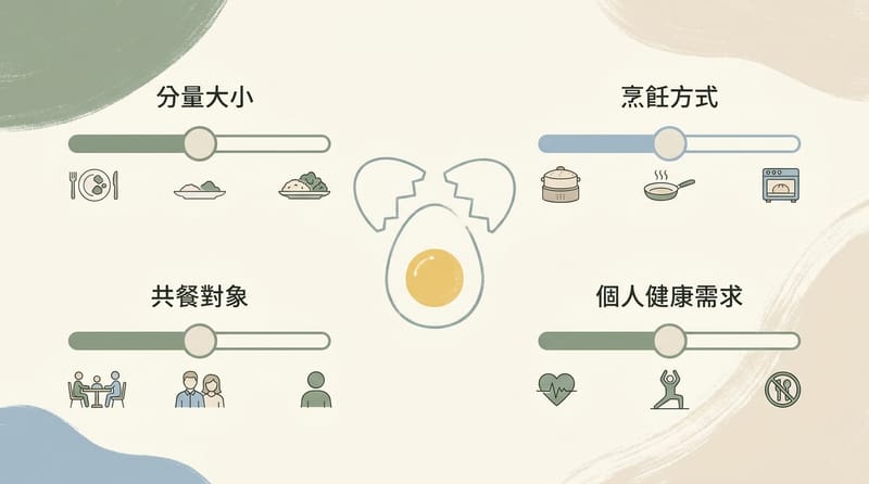 結尾前的補充：把「份量 × 煮法 × 搭配 × 個人狀況」放在同一張圖上思考