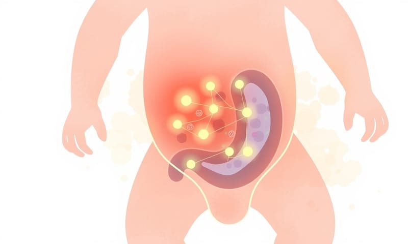 益生菌對腸道健康影響的抽象概念圖