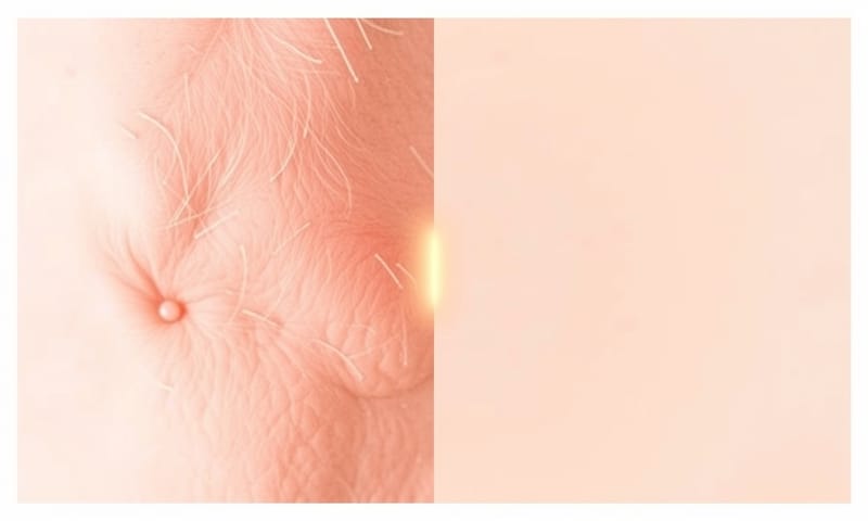 益生菌介入前後皮膚狀況的概念對比