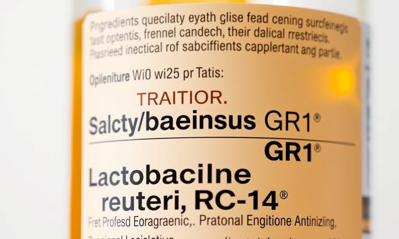 購買時，務必翻到背面仔細看成分表上的菌株編號