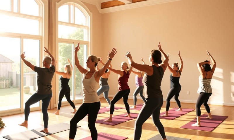 清晨陽光下的瑜珈課，感受身心合一