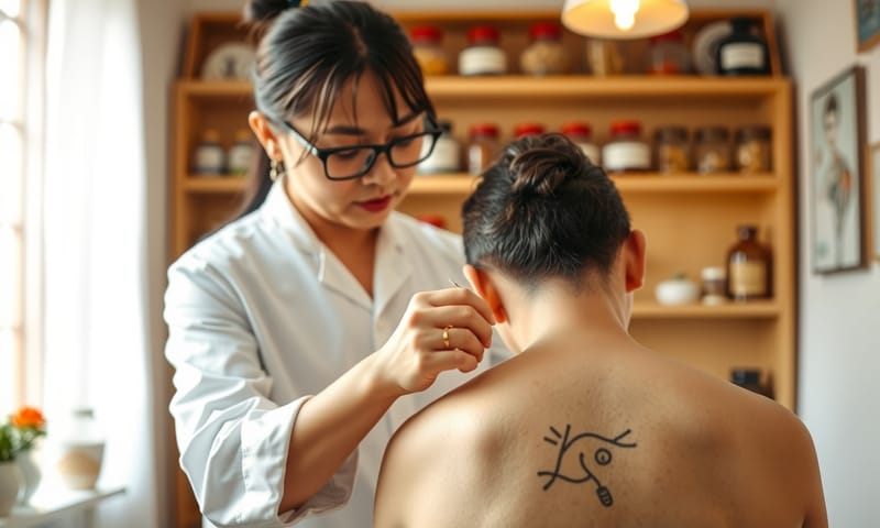 中醫師進行針灸調理的場景
