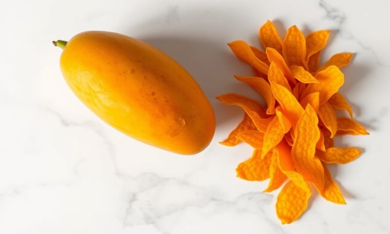 新鮮芒果與芒果乾的直觀對比