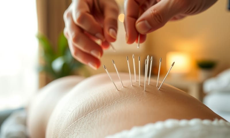 中醫治療環境示意：針灸是疏通經絡的常用方法