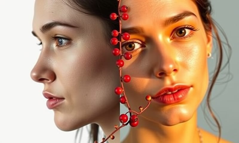 長期使用五味子對皮膚氣色影響的意象化對比