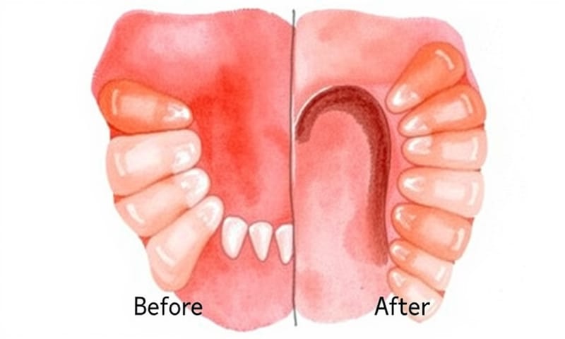 牙齦健康狀態前後對比