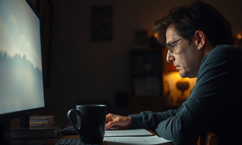 現代生活寫照：深夜的螢幕光，照亮的是疲憊與透支